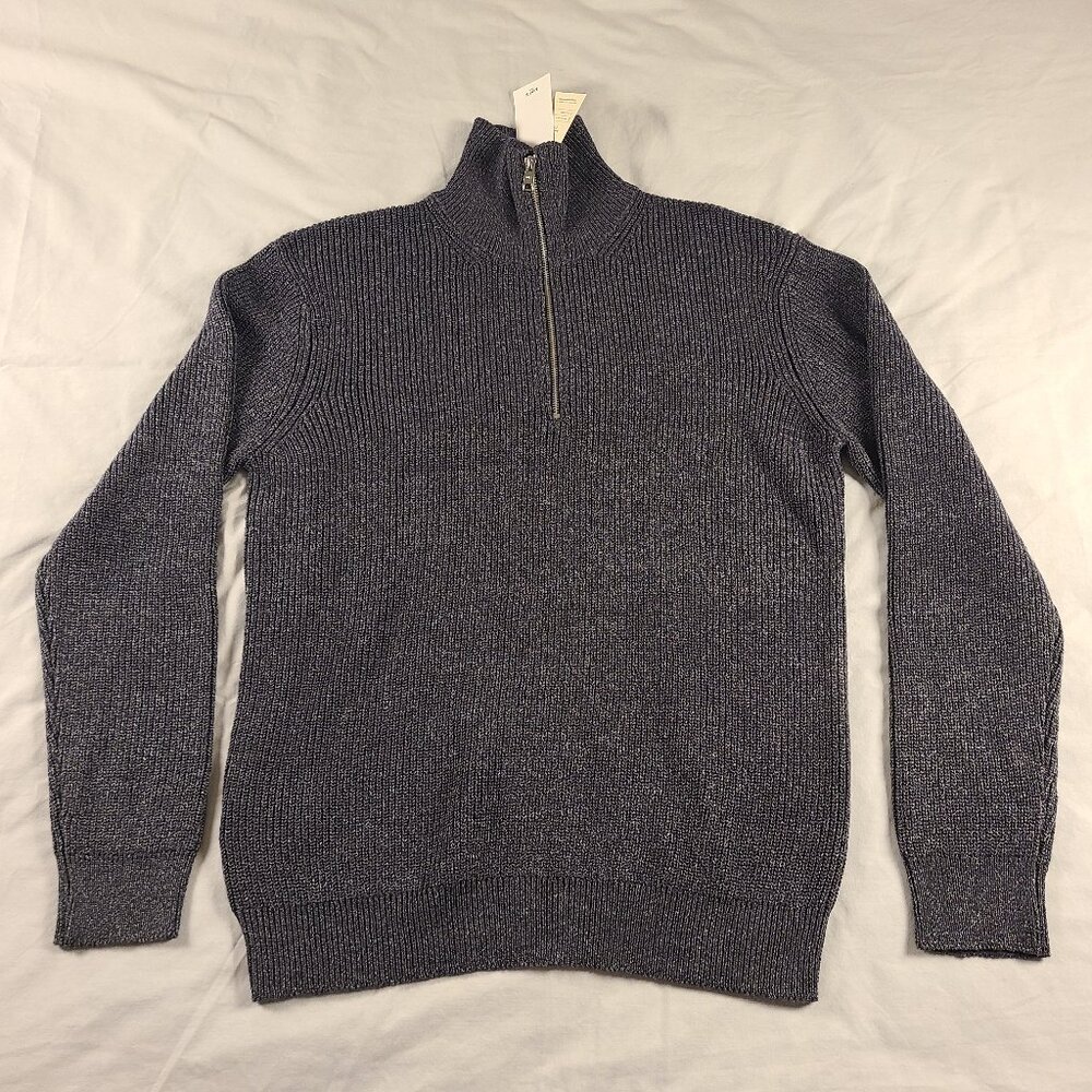 MNG(Mango) Men's L Sweater With Zipper Neck Gray